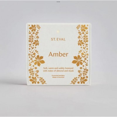 Amber scented folk tealights