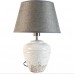 Stoneware lamp with grey shade