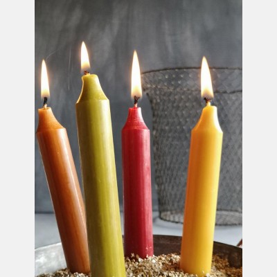 Colourful stubby dinner Candles
