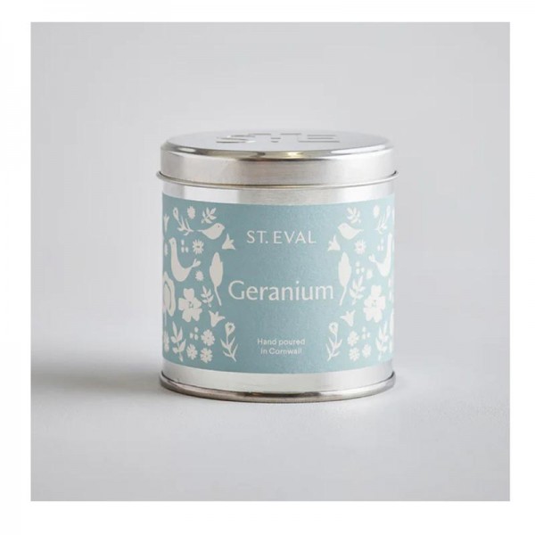 Geranium, summer folk scented tin candle