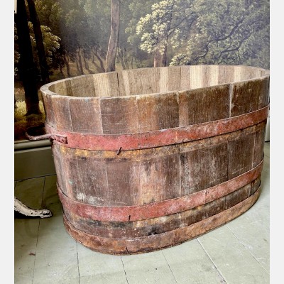 Large Antique Hungarian oak tub