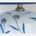 Birds in Foliage Lamp with Blue Shade