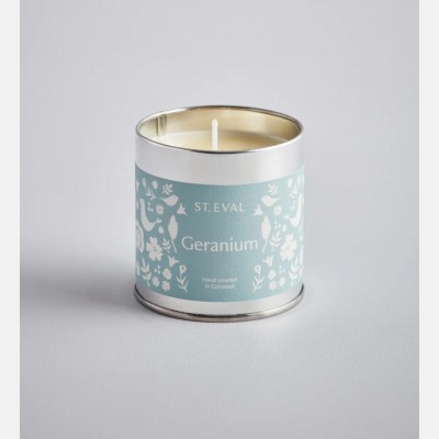 Geranium, summer folk scented tin candle