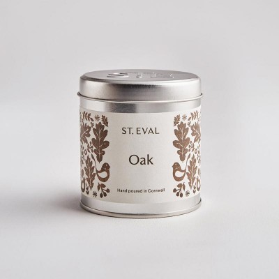 Oak tin candle