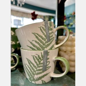 green botanical mug