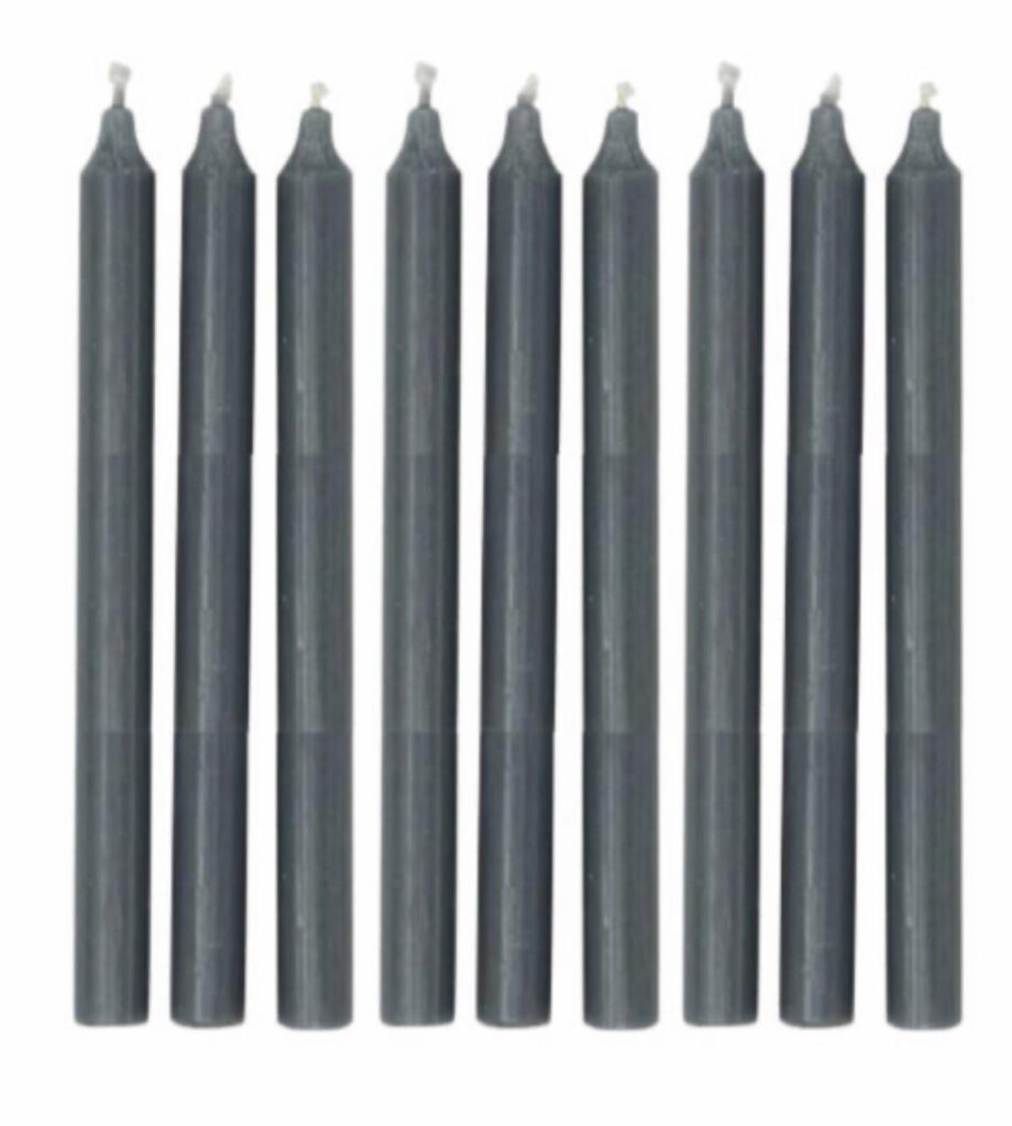 Danish Dinner Candle Dark Grey